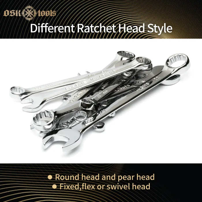 What are the different types of ratcheting wrenches,5 common different